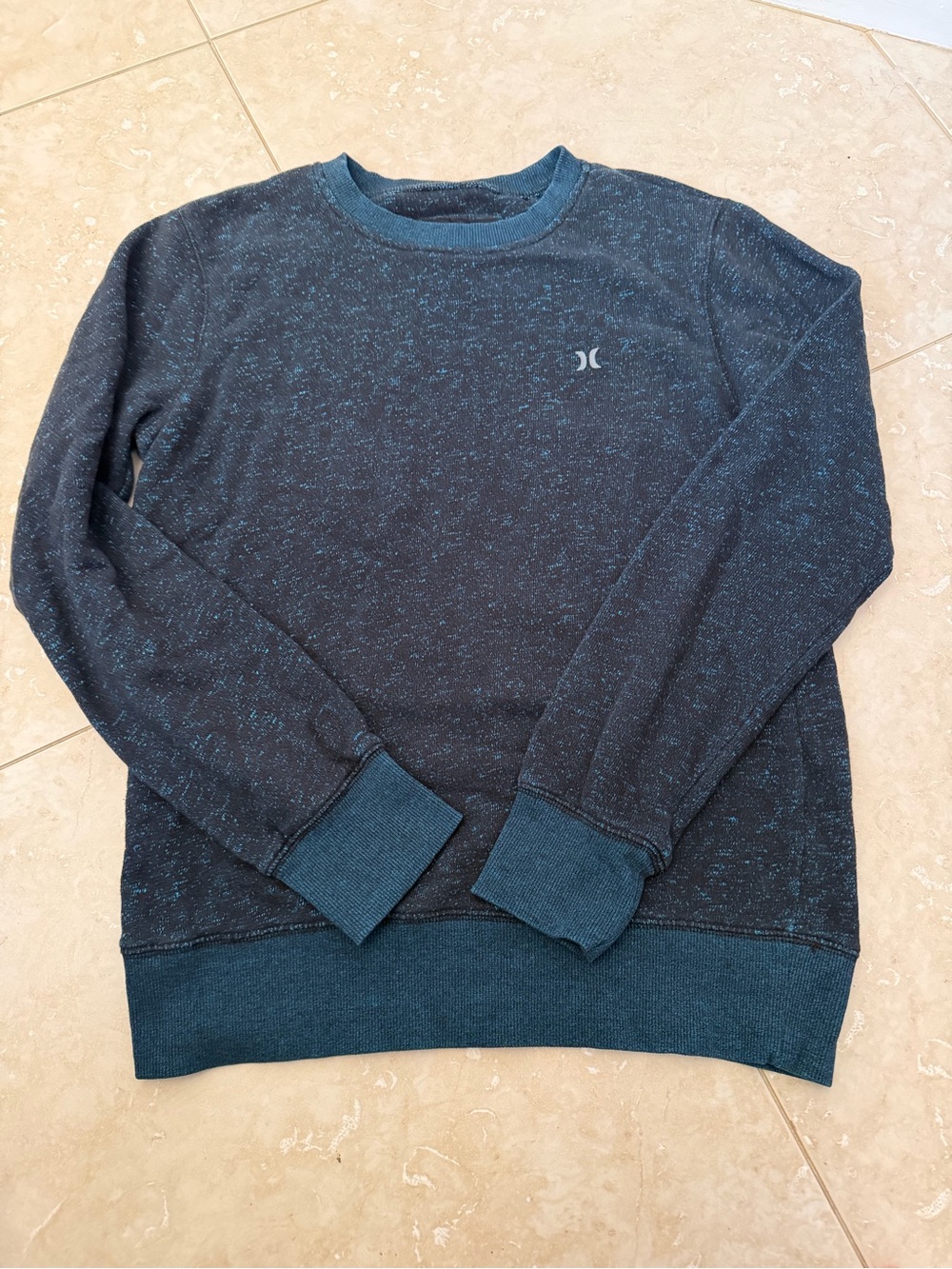 Hurley Men's Teal Flecked Crewneck Sweatshirt